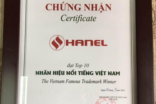 HANEL ĐƯỢC BÌNH CHỌN TOP 10 NHÃN HIỆU NỔI TIẾNG VIỆT NAM NĂM 2020